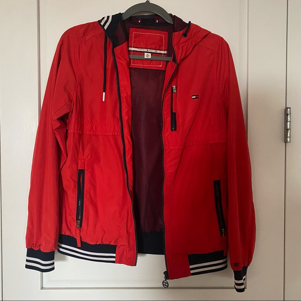 Red Tommy Hilfiger jacket Sz:XS